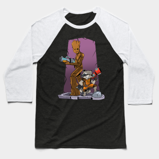 Rocket Raccoon Baseball T-Shirt - Rocket and Groot by Jetnder